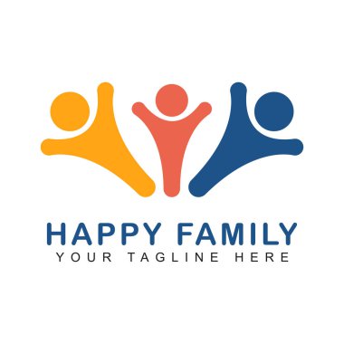 Aile birlikte ikon vektör tasarımı. İnsanlar logo şablonu