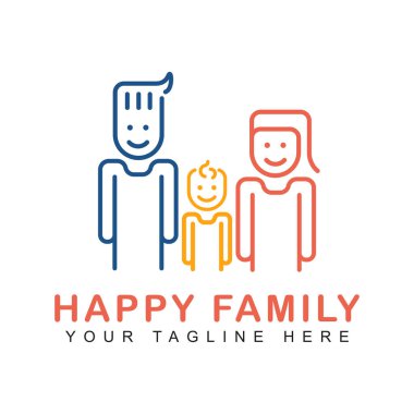 Aile ikonu çizgisi. Aile Logosu.