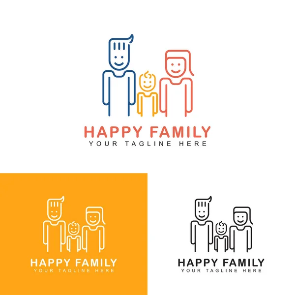 People Logo Vector Design Template Family Icon Line Art Family — Stock Vector