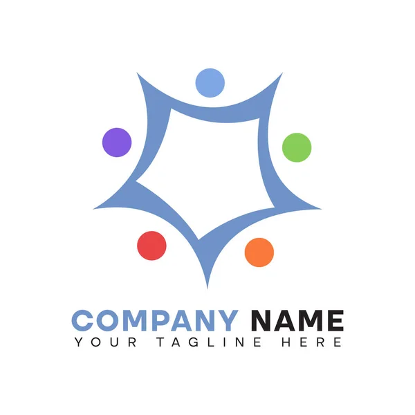 Business Logo Design Vorlage Gegenseitige Zusammenarbeit Unterzeichnen — Stockvektor