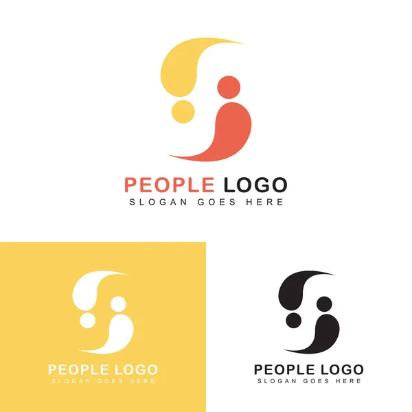 Пара Людей Шаблон Дизайну Маркування Логотипу Векторні Ілюстрації — стоковий вектор