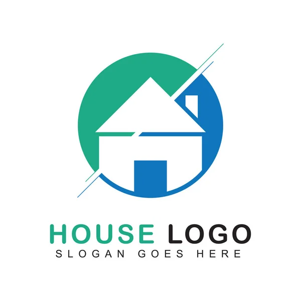 Huis Cirkel Logo Ontwerp Template Element — Stockvector