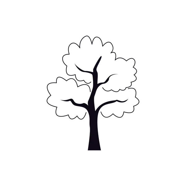 Linienkunstbaum Vektor Gartenpflanze Vektor Dünnes Zeichen Illustration Der Natur Symbol — Stockvektor