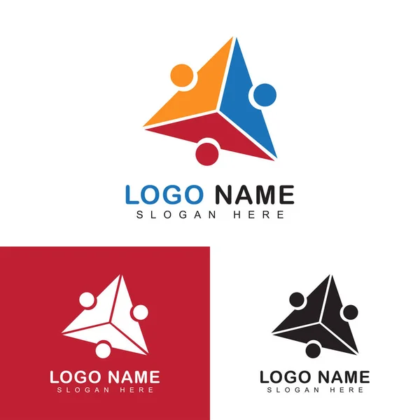 Szablon Projektu Trójkąta Element Logotypu Ikony Dla Społeczności — Wektor stockowy
