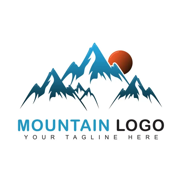 Mountains Logo Vector Template Mountains Symbol Hiking Logotypes — Stock Vector