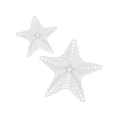 Çizgi yıldız tasarımı. Soyut yıldız işareti vektör çizimi.