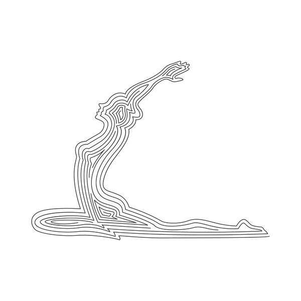 Art Linéaire Yoga Féminin Pose Icône Méditation Dessin Art Ligne — Image vectorielle