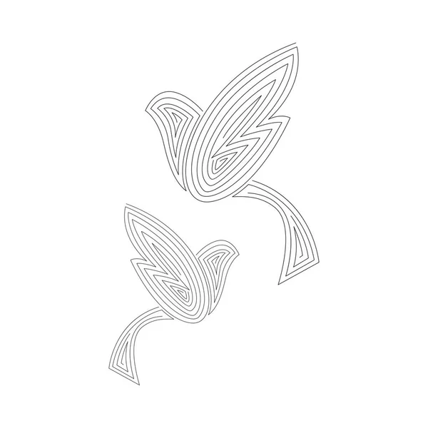 Векторная Иллюстрация Bird Line Art Знак Непрерывной Линии — стоковый вектор
