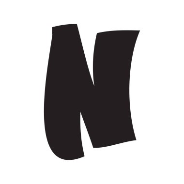 N. harfi Alfabe sembolü çizimi.