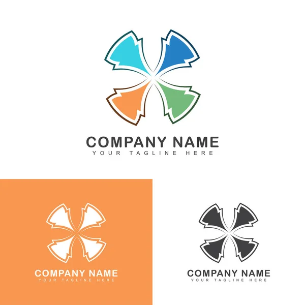 Abstrakte Letter Logo Vektorvorlage Voller Farbe Erhältlich Verschiedenen Farbvarianten — Stockvektor