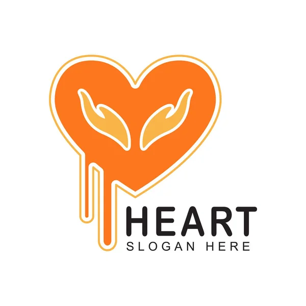 Yaratıcı El ve Aşk Vektörü Tasarım Şablonu. Bakım İmzası.