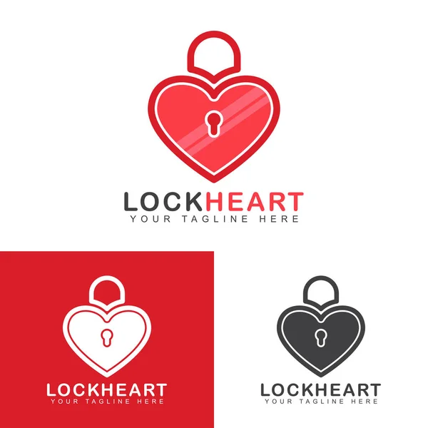 Шаблон Дизайну Логотипу Блокування Серця Векторна Піктограма Блокування Серця Ліцензійні Стокові Вектори