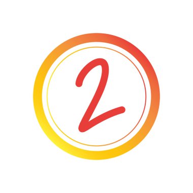 2 numaralı çemberin vektör çizimi. İzole edilmiş beyaz arkaplan