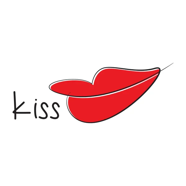 Embrasser Les Lèvres Illustration Vectorielle Sticker Baiser Rouge Sexy Signe Illustration De Stock