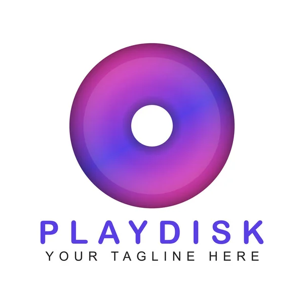 Logo diski. Klasik DJ müzik vinil disk yuvarlak simgesi.