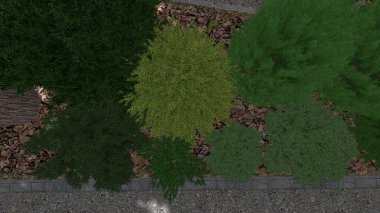 Modern peyzaj mimarisinin 3 boyutlu çizimi. Peyzaj tasarımının arkaplan bilgisayarı. Farklı çim yüzeylerinin düz çizgilerle karşıt bileşimi.