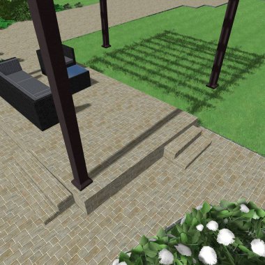 Park alanının 3D peyzaj tasarımı. Bölgenin peyzaj planlaması. Kentsel alanların geliştirilmesi için bileşik çözümlerin bilgisayar görselleştirmesi.