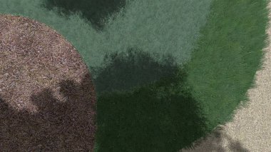 Memleketin peyzaj tasarımının 3 boyutlu görüntüsü. Bölgenin peyzajı. Birleşik peyzaj ve peyzaj çözümlerinin bilgisayar görselleştirmesi.