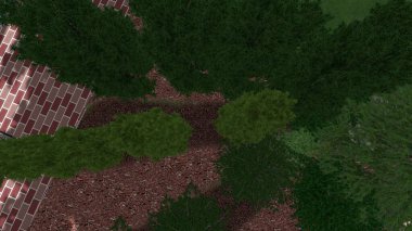 Memleketin peyzaj tasarımının 3 boyutlu görüntüsü. Bölgenin peyzajı. Birleşik peyzaj ve peyzaj çözümlerinin bilgisayar görselleştirmesi.