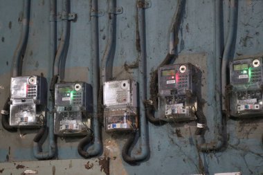 old electrical panel with a large industrial power supply
