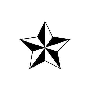 Yıldız Simgesi Vektörü. Basit Düz Sembol.