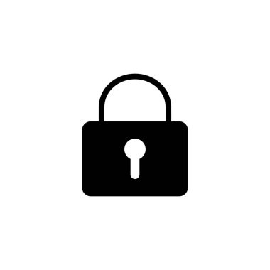 asma kilit simgesi düz vektör çizim