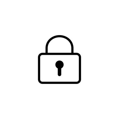 asma kilit simgesi düz vektör çizim