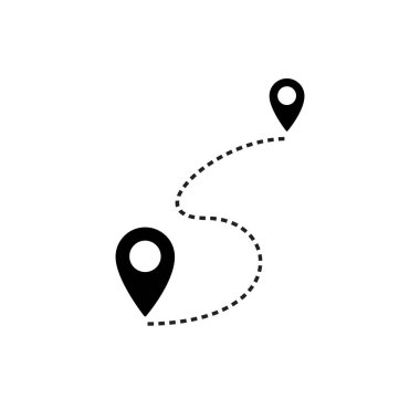 Pin Konumu İşaret Simgesi Vektör İllüstrasyonu