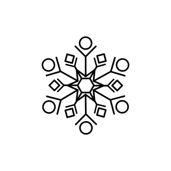 Snöflinga Ikonen Vector Snöskylt — Stock vektor