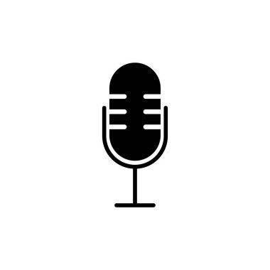 Mikrofon vektörü Simge Düz Basit