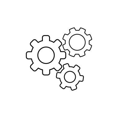 dişli döndürme ikonu vektör tasarımı çizimi