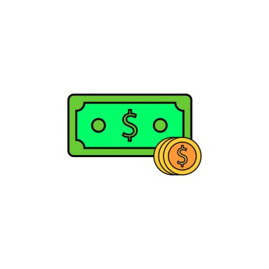 Para simgesi vektör tasarımı çizimi