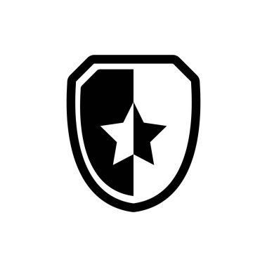 Yıldız simgesi vektör illüstrasyon tasarımlı kalkan
