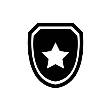 Yıldız simgesi vektör illüstrasyon tasarımlı kalkan