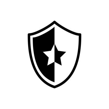 Yıldız simgesi vektör illüstrasyon tasarımlı kalkan