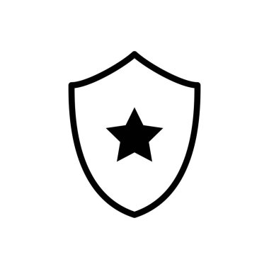 Yıldız simgesi vektör illüstrasyon tasarımlı kalkan