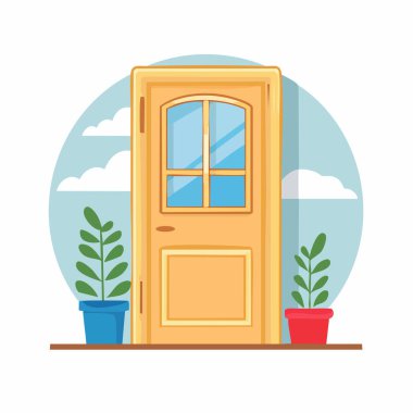 Basit Düz Minimalist Kapı Simgesi