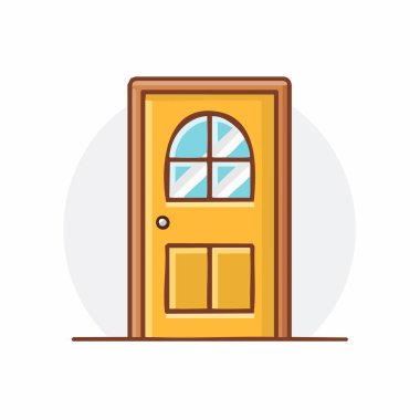 Basit Düz Minimalist Kapı Simgesi