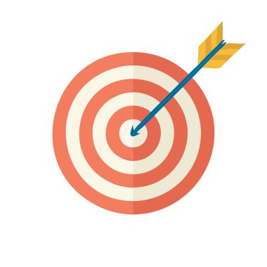 Düz Tarz Hedef Tahtası ve Dart Vektörü