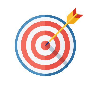 Düz Tarz Hedef Tahtası ve Dart Vektörü