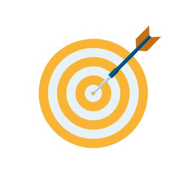 Düz Tarz Hedef Tahtası ve Dart Vektörü