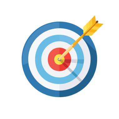 Düz Tarz Hedef Tahtası ve Dart Vektörü