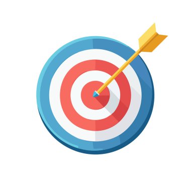 Düz Tarz Hedef Tahtası ve Dart Vektörü