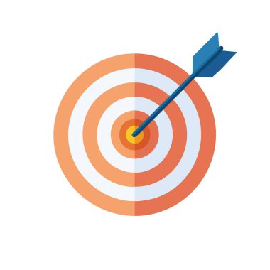 Düz Tarz Hedef Tahtası ve Dart Vektörü