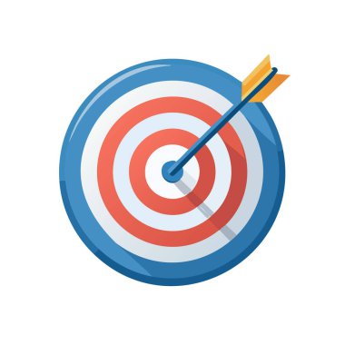 Düz Tarz Hedef Tahtası ve Dart Vektörü