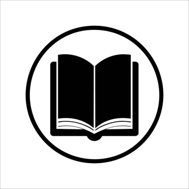 Siyah ve beyaz kitap simgeleri, eğitim, kütüphane veya okuma kavramları için basit, minimal tasarım.