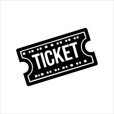 Siyah-beyaz tarzında basit ve cesur bilet ikonu. Sinema, konser, gösteri ya da etkinlik için giriş izinlerini temsil ediyor. Dijital tasarımlar, web elementleri ve tanıtım materyalleri için mükemmel