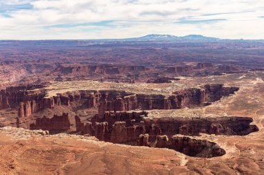 Moab Utah yakınlarındaki Dead Horse Point Eyalet Parkı 'ndaki sıra dışı parmak vadileri.