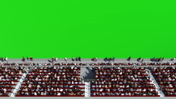 Green Screen Veduta Aerea Della Folla Sulla Tribuna Del Two — Video Stock