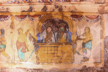 Thanjavur Büyük Tapınağı, duvar resimleri, Maratha resimleri, Chola mimarisi.